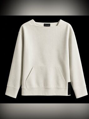 Emporio Armani block style sweatshirt, women’s size large. Off white, NWT.